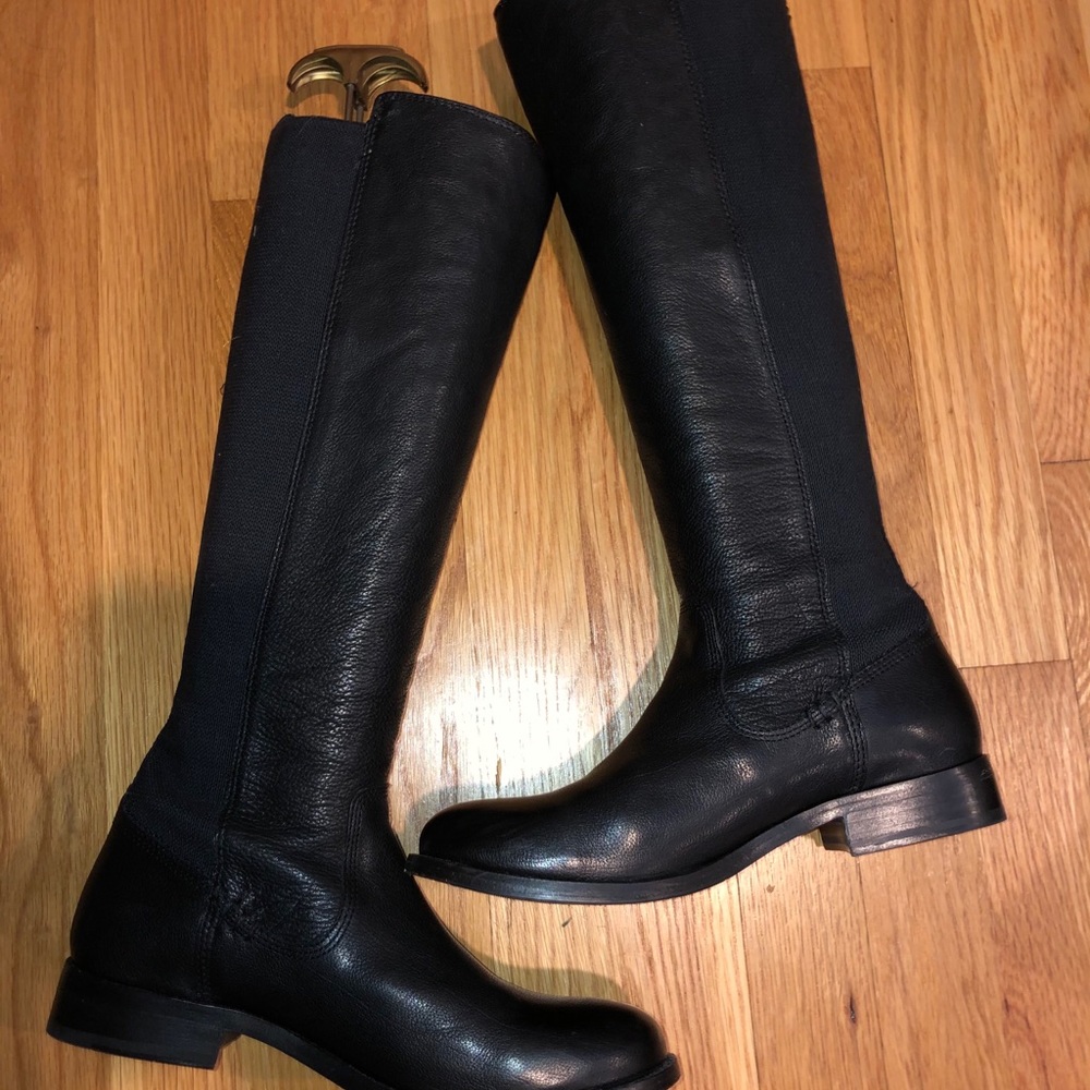 Frye Molly Gore Tall Black Riding Boots 6.5 B